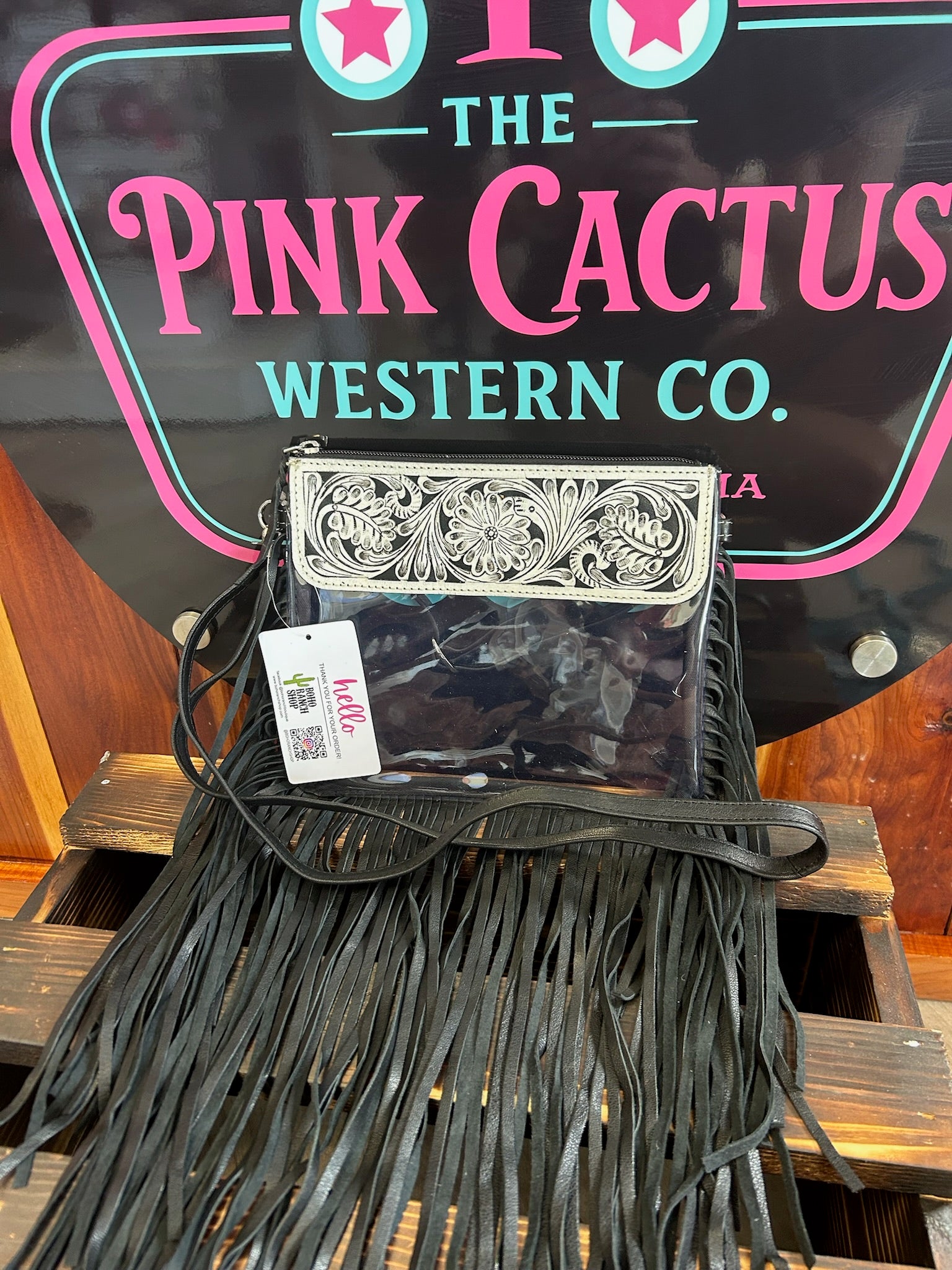 The Midnight Rodeo Tooled Fringe Stadium Bag