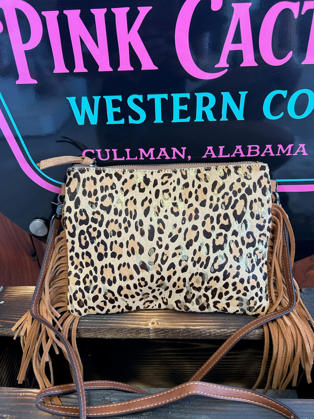 The Wild Gold Leopard Fringe Crossbody
