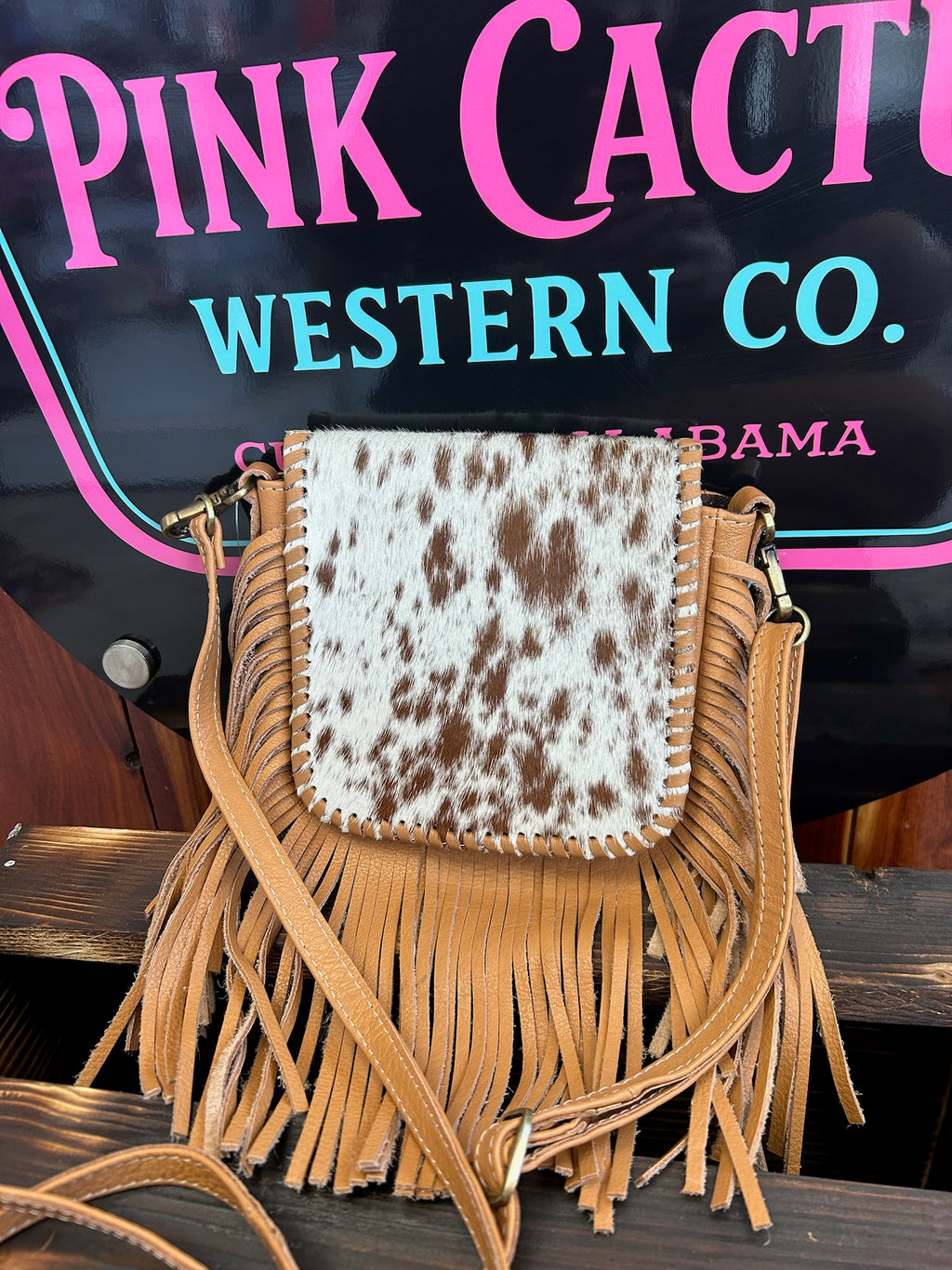 The Prairie Darling Cowhide Fringe Crossbody