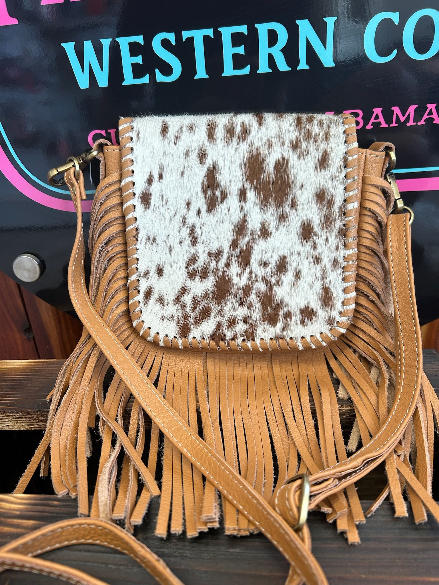 The Prairie Darling Cowhide Fringe Crossbody