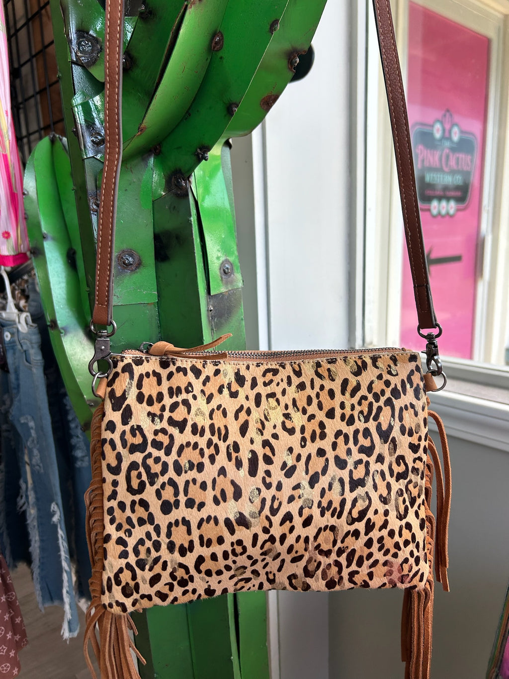 The Wild Gold Leopard Fringe Crossbody