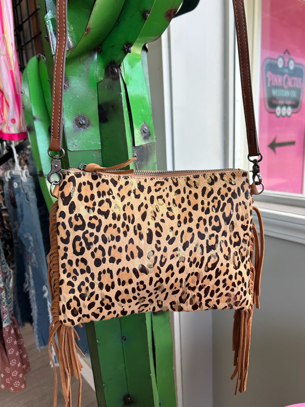 The Wild Gold Leopard Fringe Crossbody