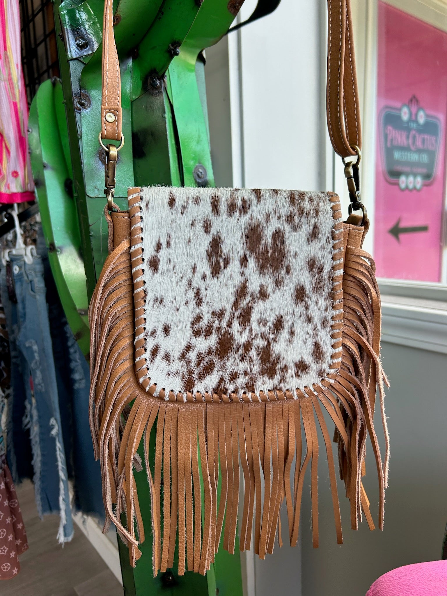 The Prairie Darling Cowhide Fringe Crossbody