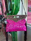 The Hot Shot Tooled Cowhide Fringe Tote