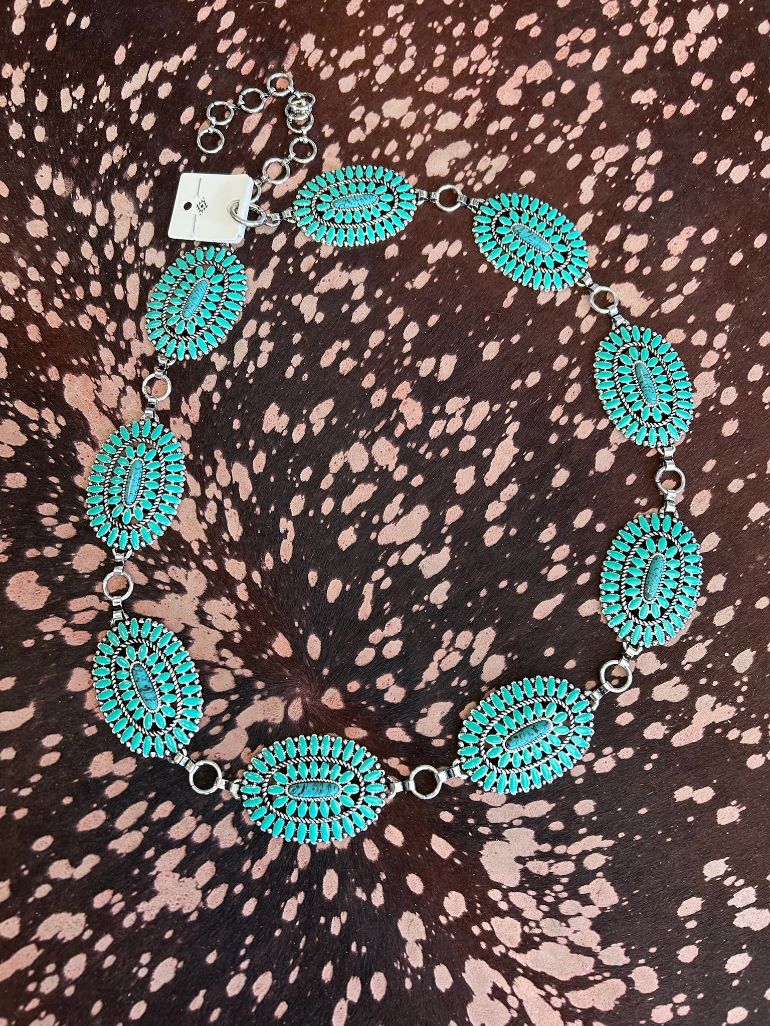The Turquoise Mesa Concho Chain Belt