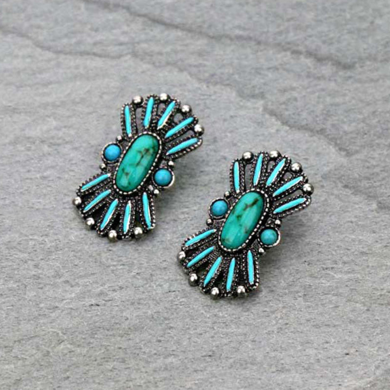 Western Concho Post Earrings