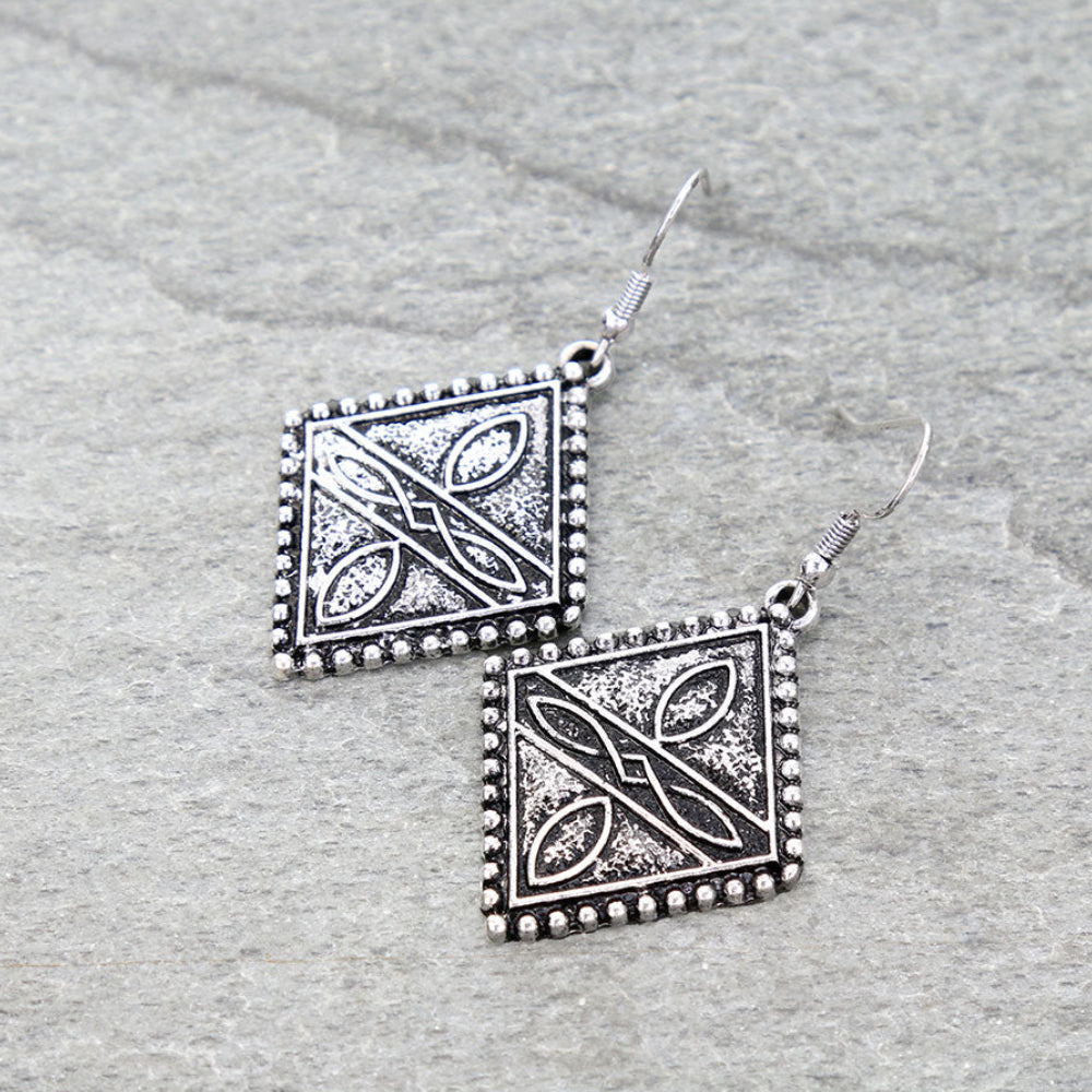 Boot Stitch Dangle Earrings
