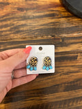 Western Leopard Stone Stud Earrings