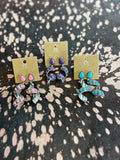 Western Semi Stone Spiral Earrings