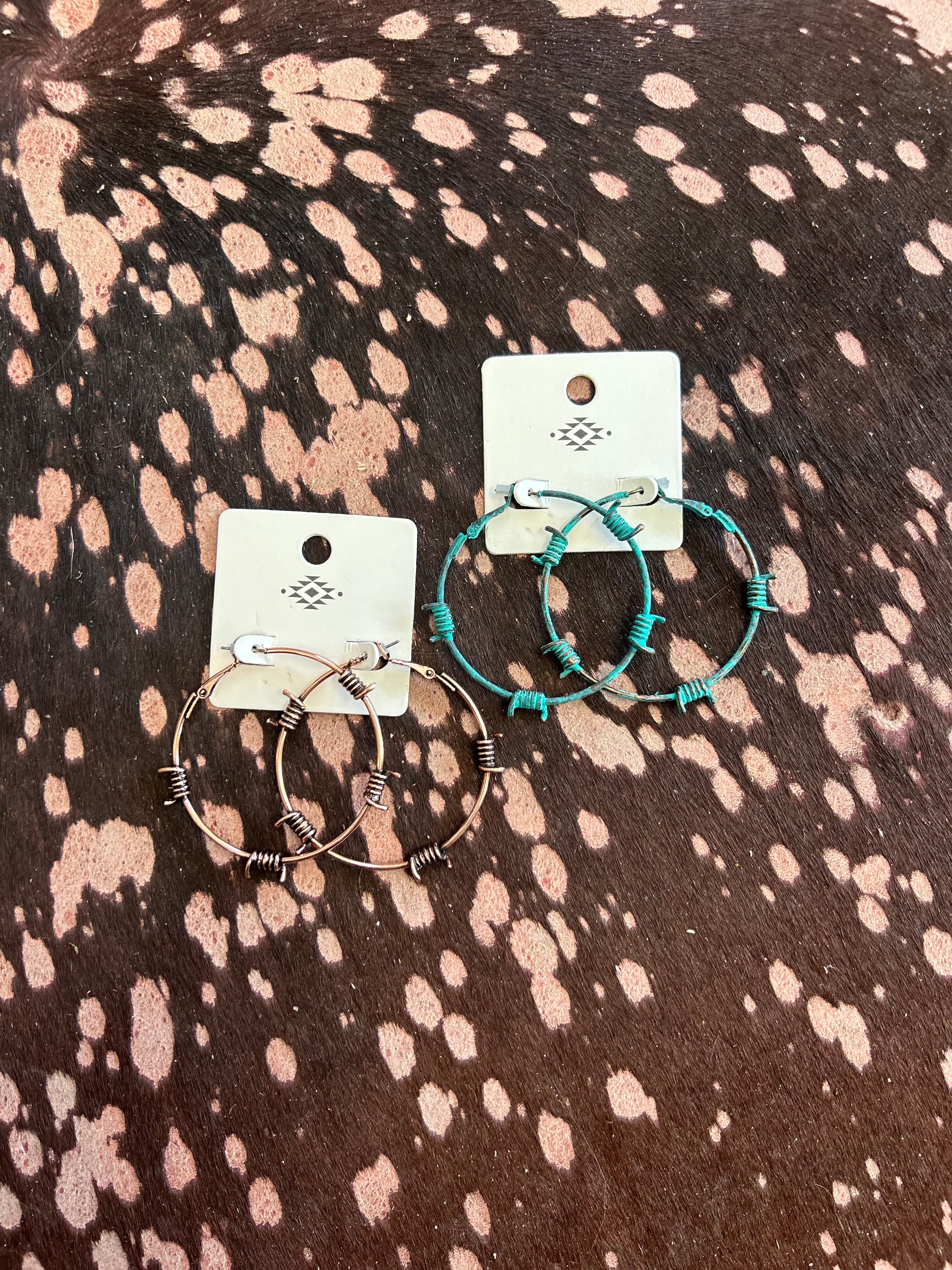 2″ Barbed Wire Hoop Earrings