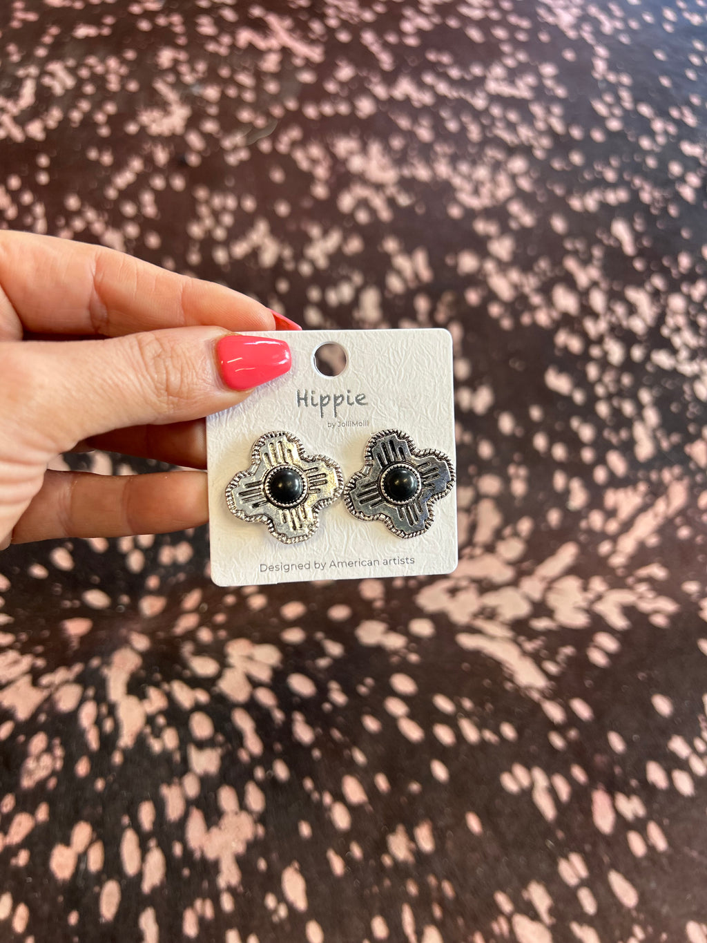 Aztec Engraved Stud Earrings