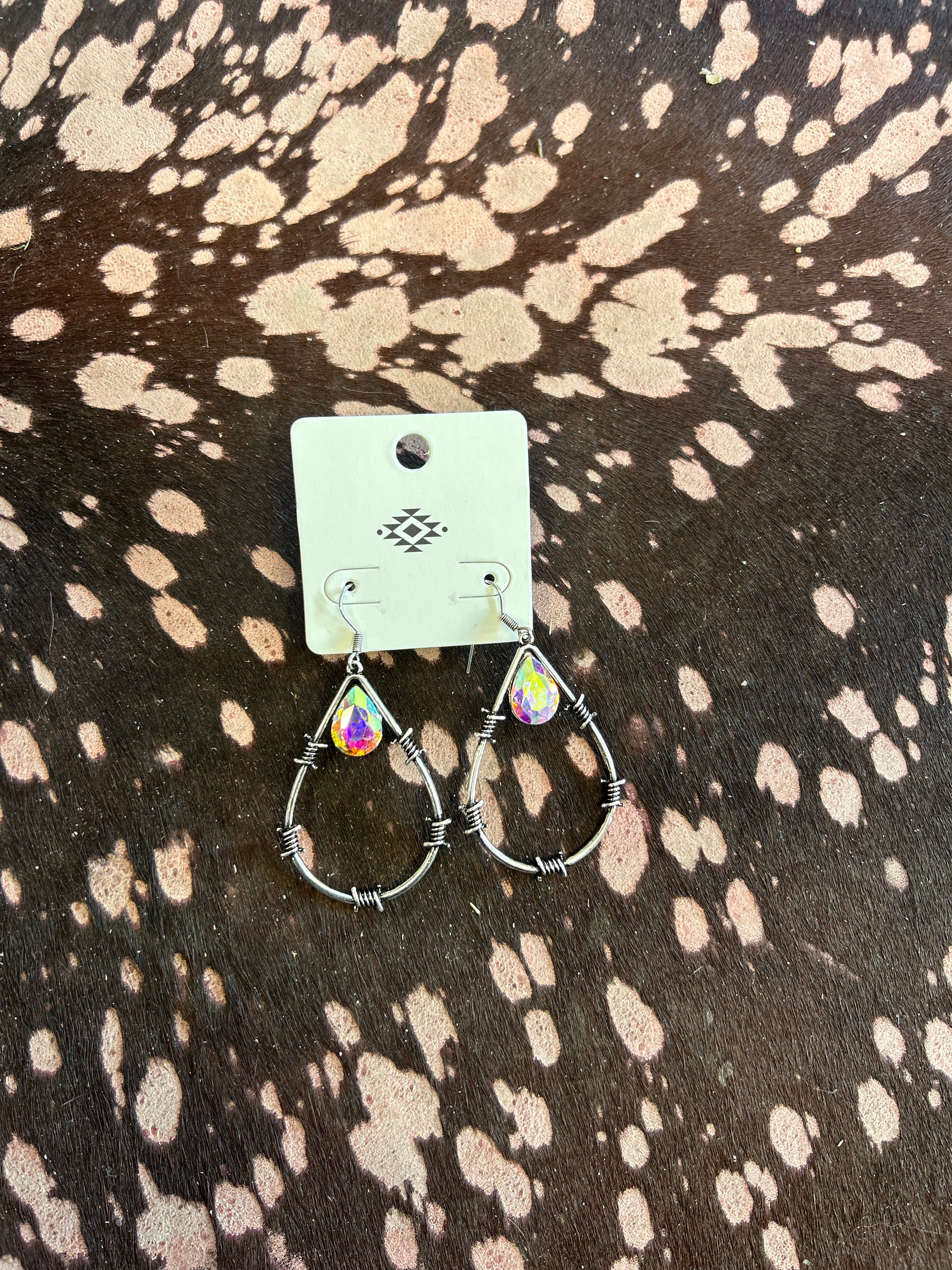 Barbed Wire Teardrop Earrings