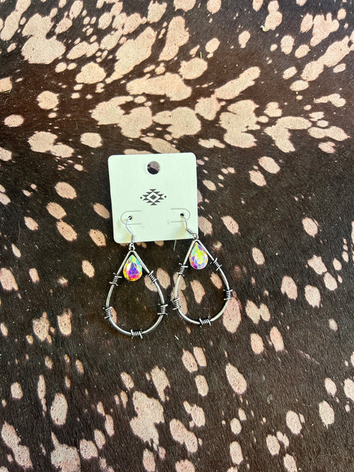 Barbed Wire Teardrop Earrings