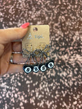 Barbed Wire Bow & 8 Ball Earrings
