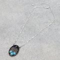Boot Stitch Oval Necklace