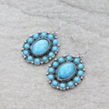 Concho Semi Stone Dangle Earrings