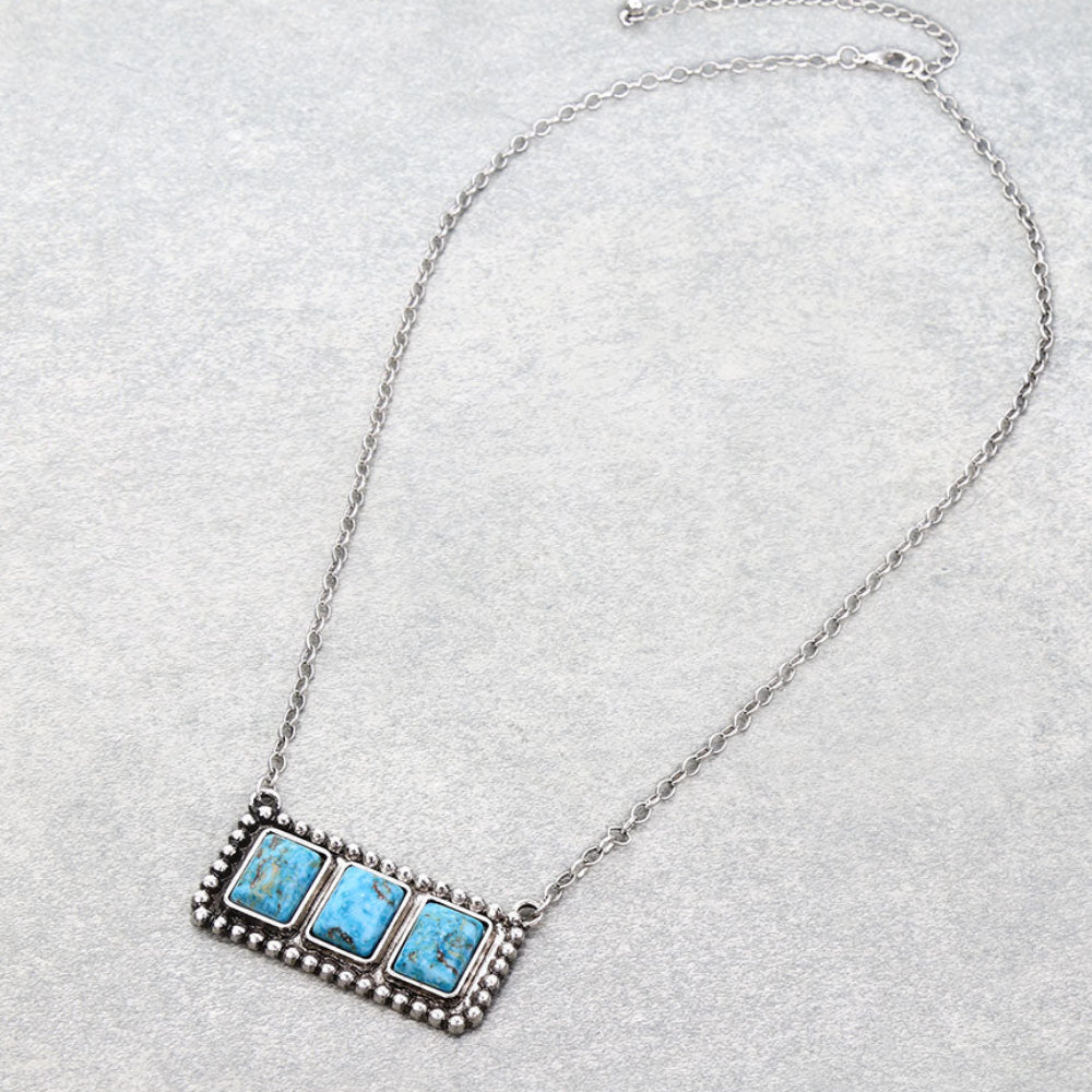 Triple Stone Bar Necklace