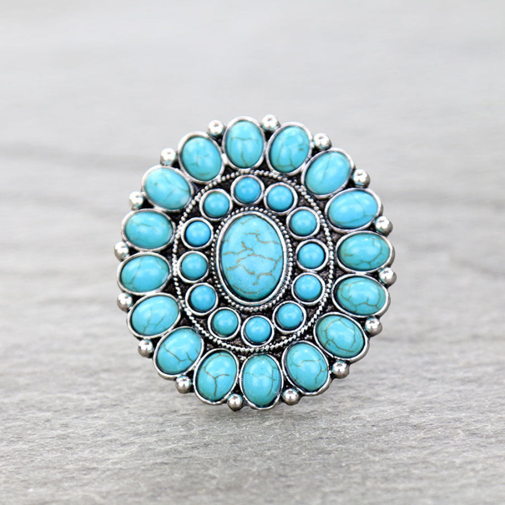 Concho Stone Round Stretch Ring