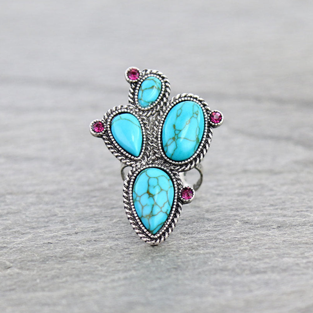 Cactus Stone Cuff Ring