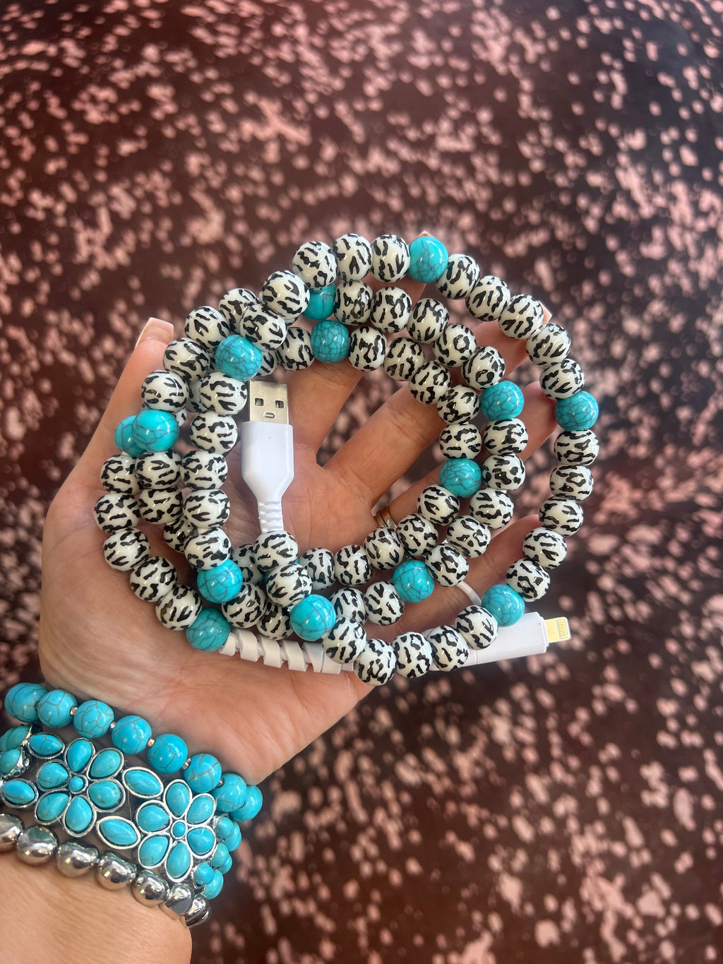 Cowprint Cutie Beaded Charger