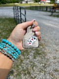 Cards All Cowhide Keychain