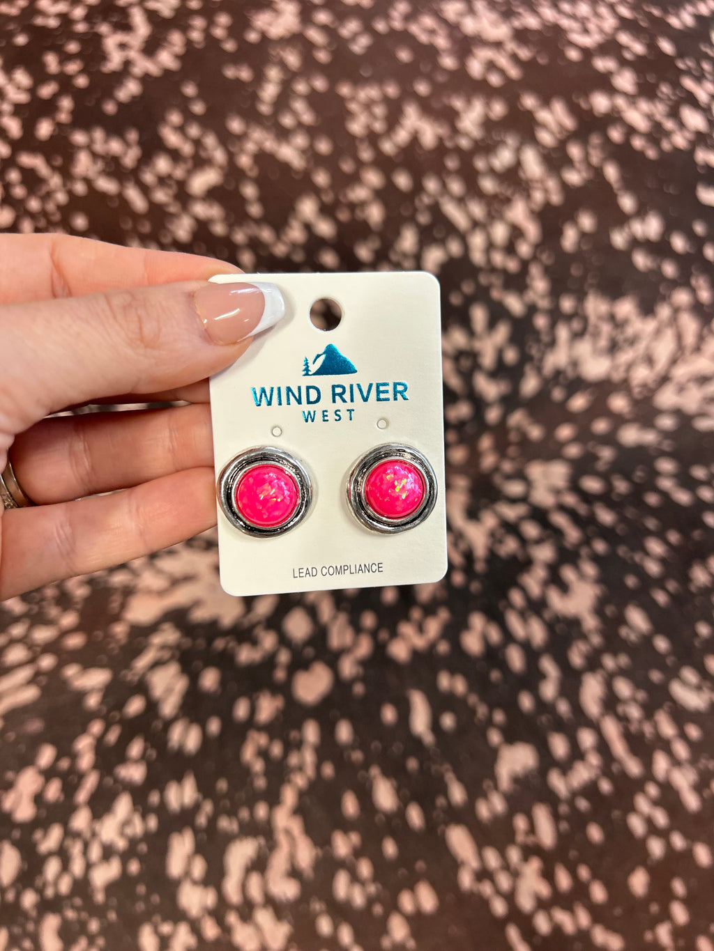 Western Round Stone Stud Earrings