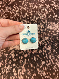 Western Round Stone Stud Earrings