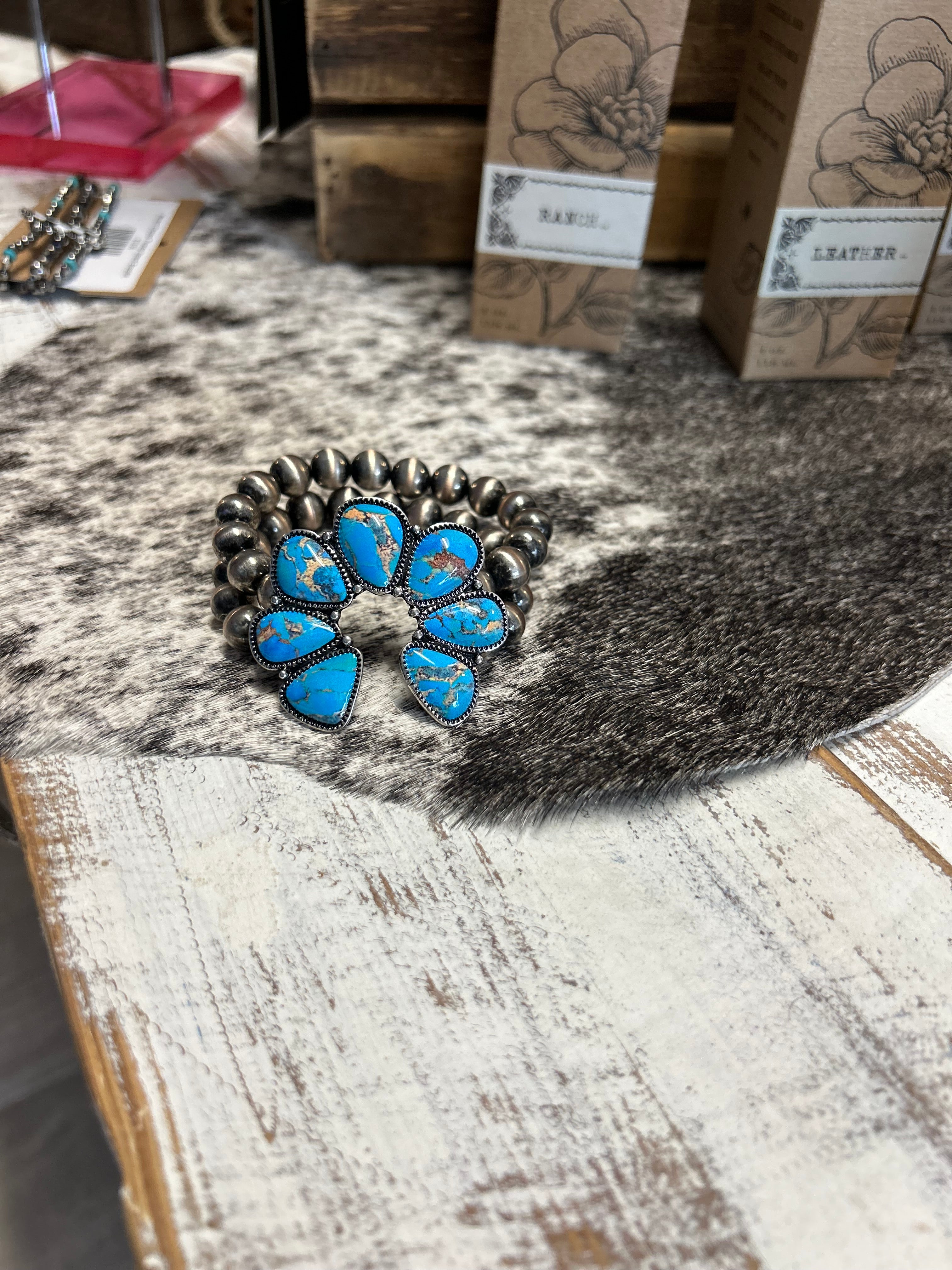 Western Squash Blossom Print Bracelet