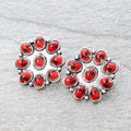 Red Concho Stone Studs