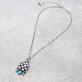 Checker Ear Tag Necklace