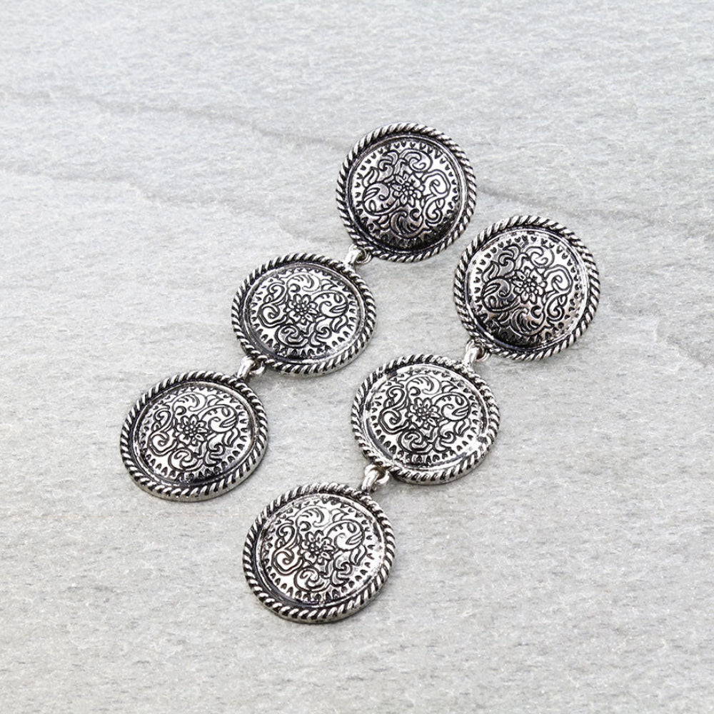 Triple Drop Stud Earrings