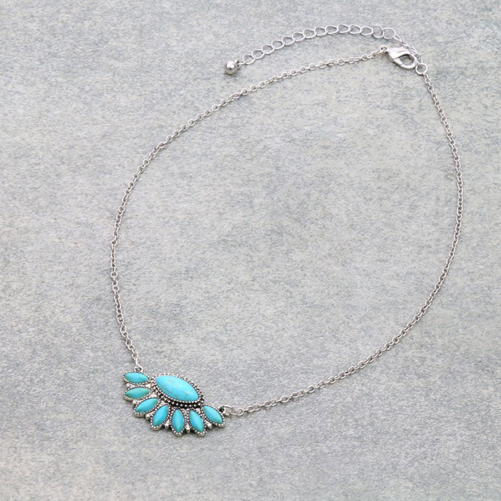 Geometric Semi Stone Necklace