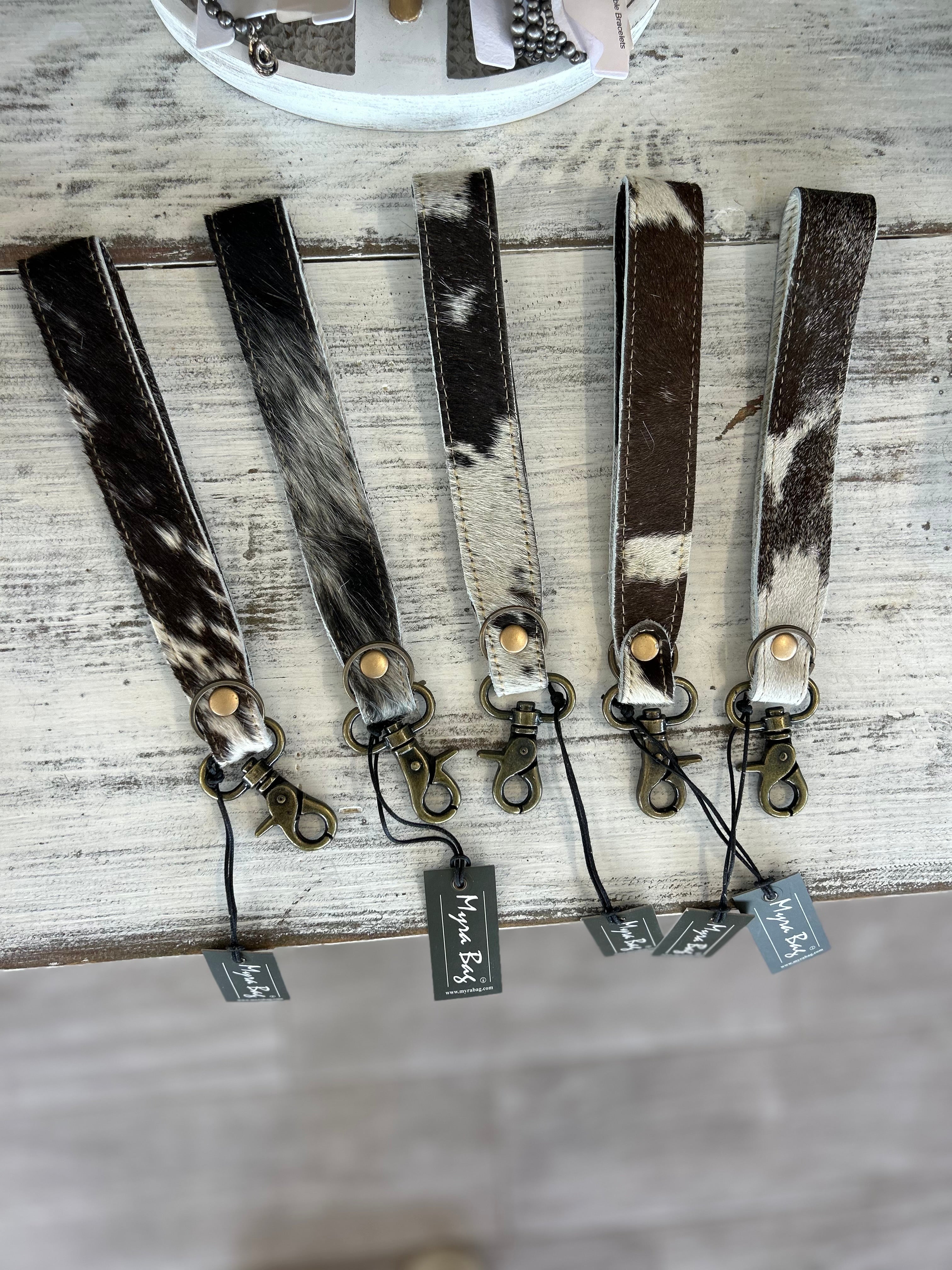 Myra Black Tie Cowhide Key Fob