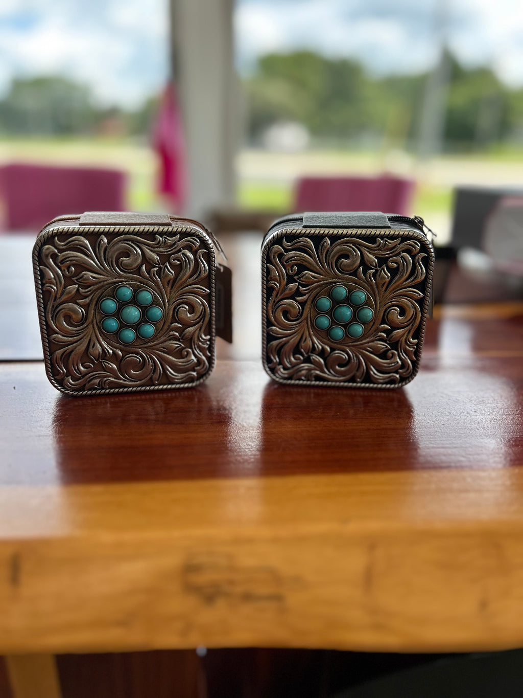 Western Metal Plate Jewelry Box
