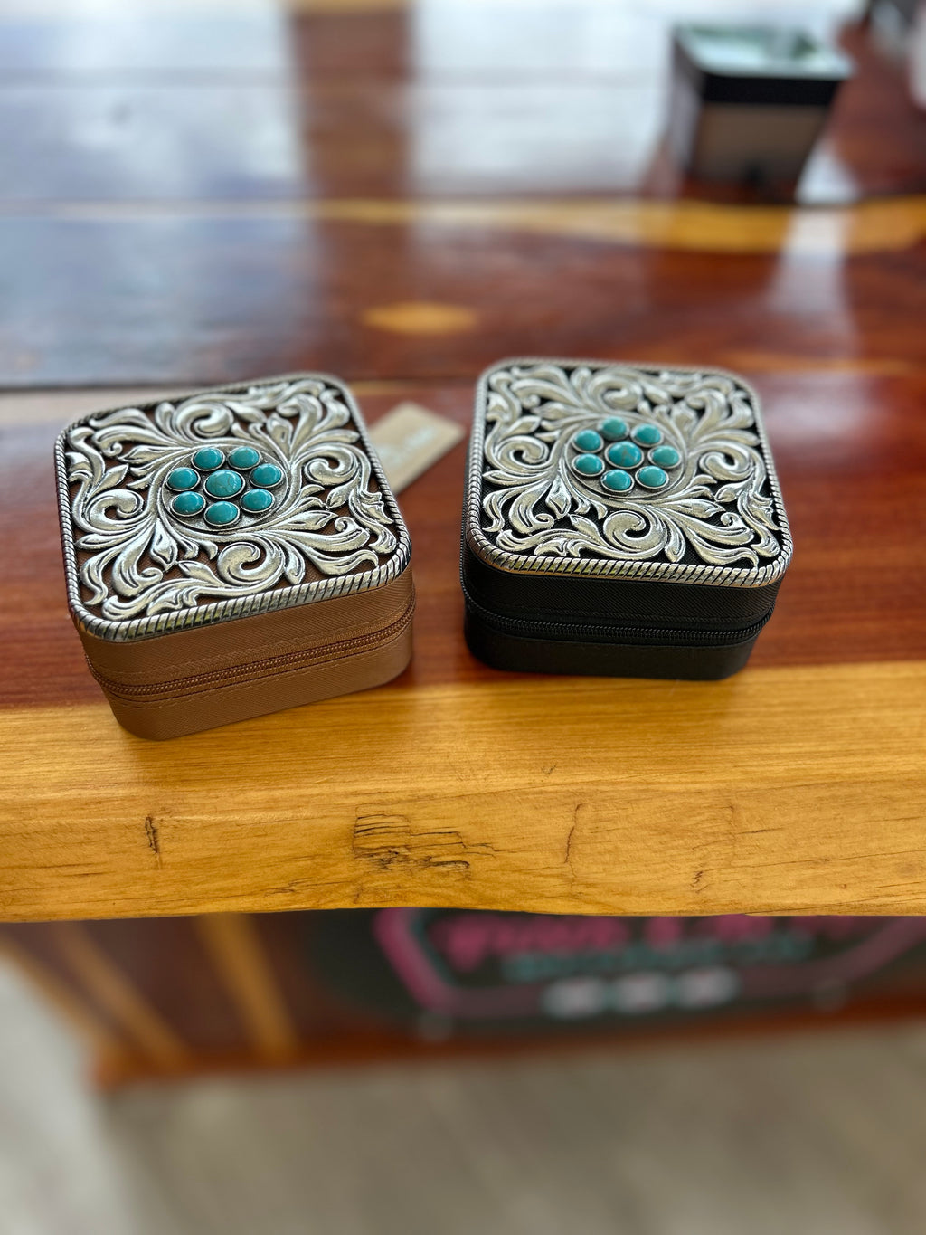 Western Metal Plate Jewelry Box