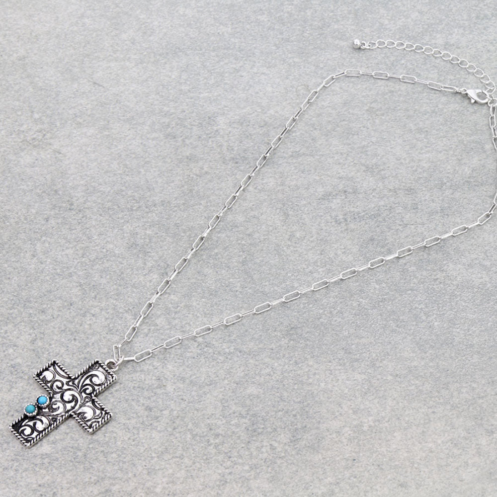 Cross Etched Necklace