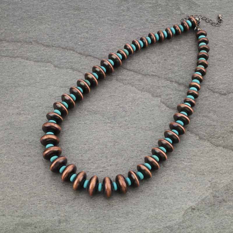 Copper & Turquoise Pearl Necklace