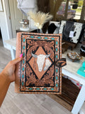 The Turquoise Longhorn Leather Bible Cover