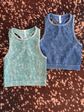 Washed Ribbed Cropped Tank