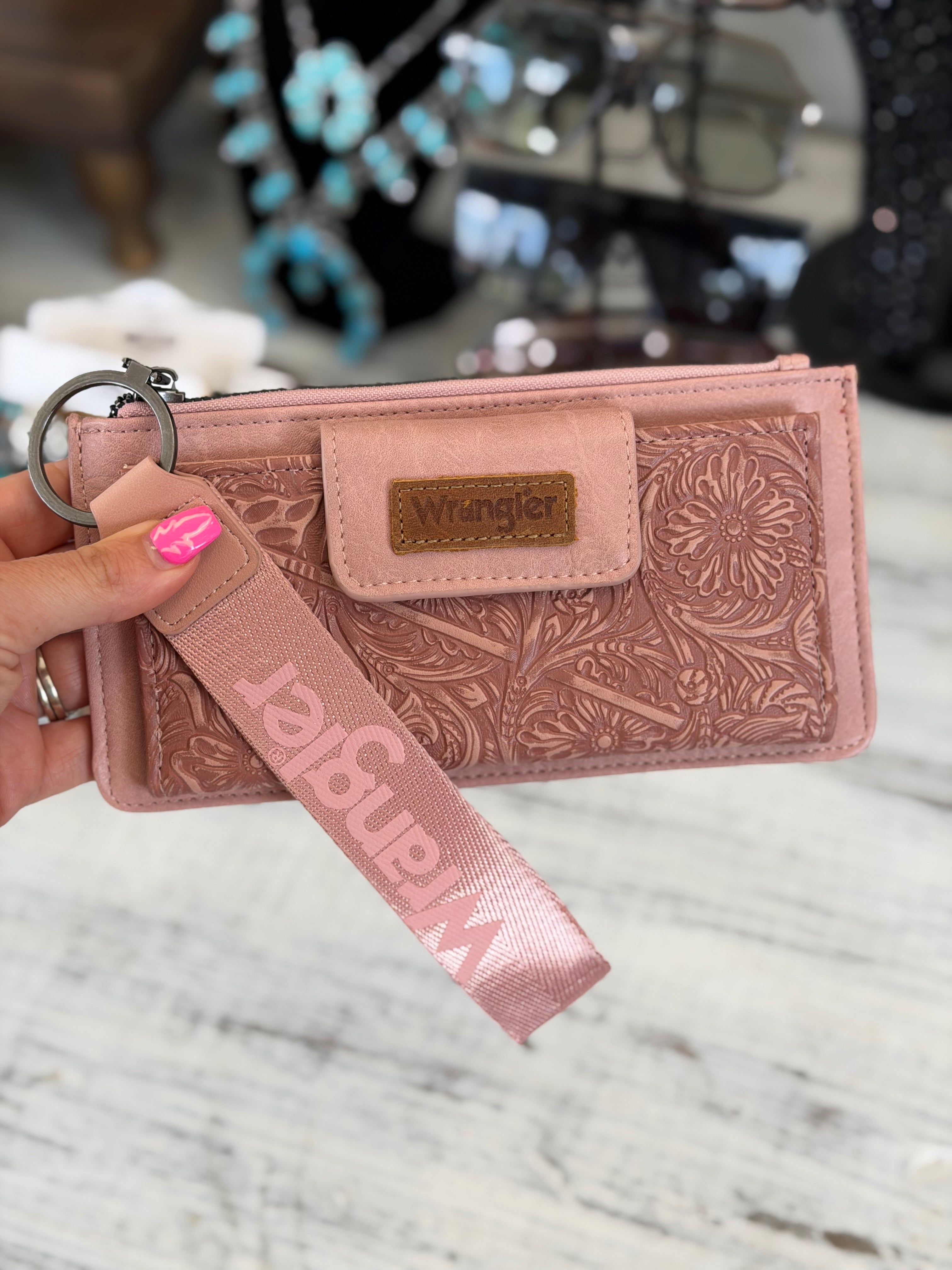 Wrangler Blush Tooled Wristlet Wallet