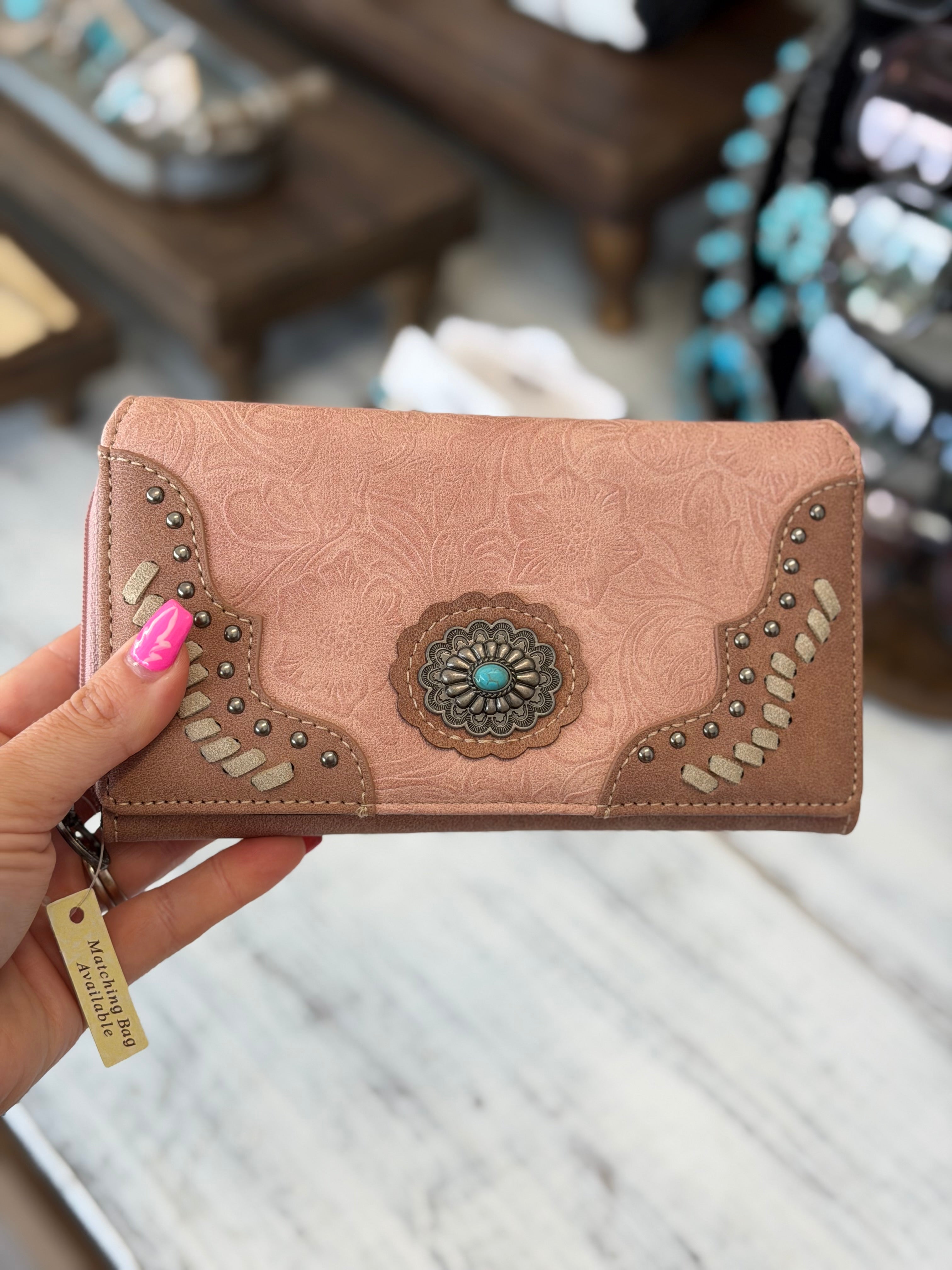 Dusty Rose Concho Wallet