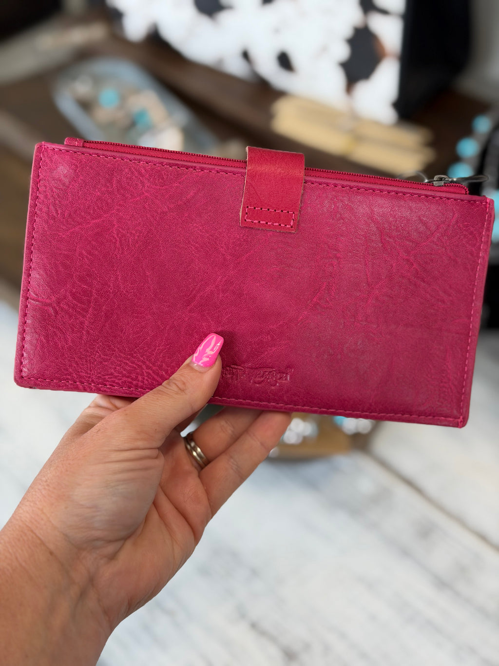 Hot Pink Hideaway Cowhide Wallet