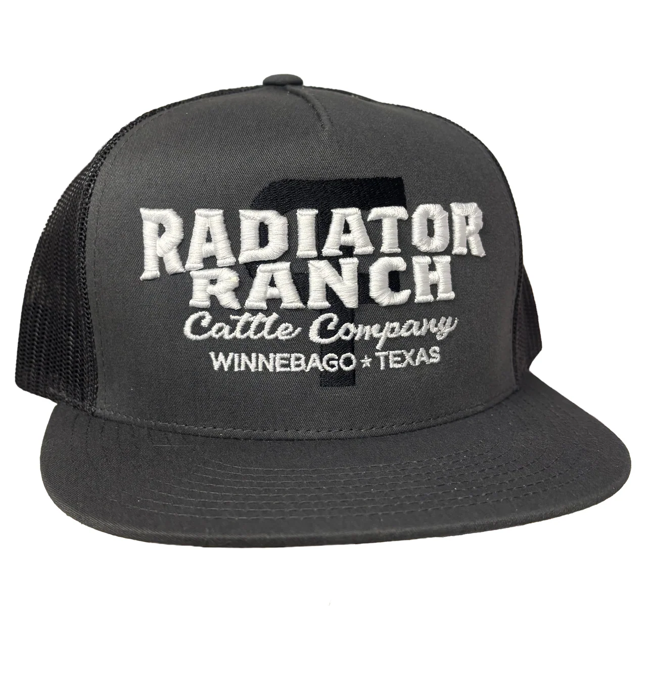 PF Brand Charcoal & Black Meshback