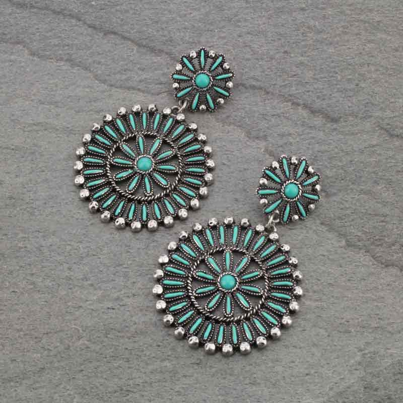 Turquoise Circle XL Studs