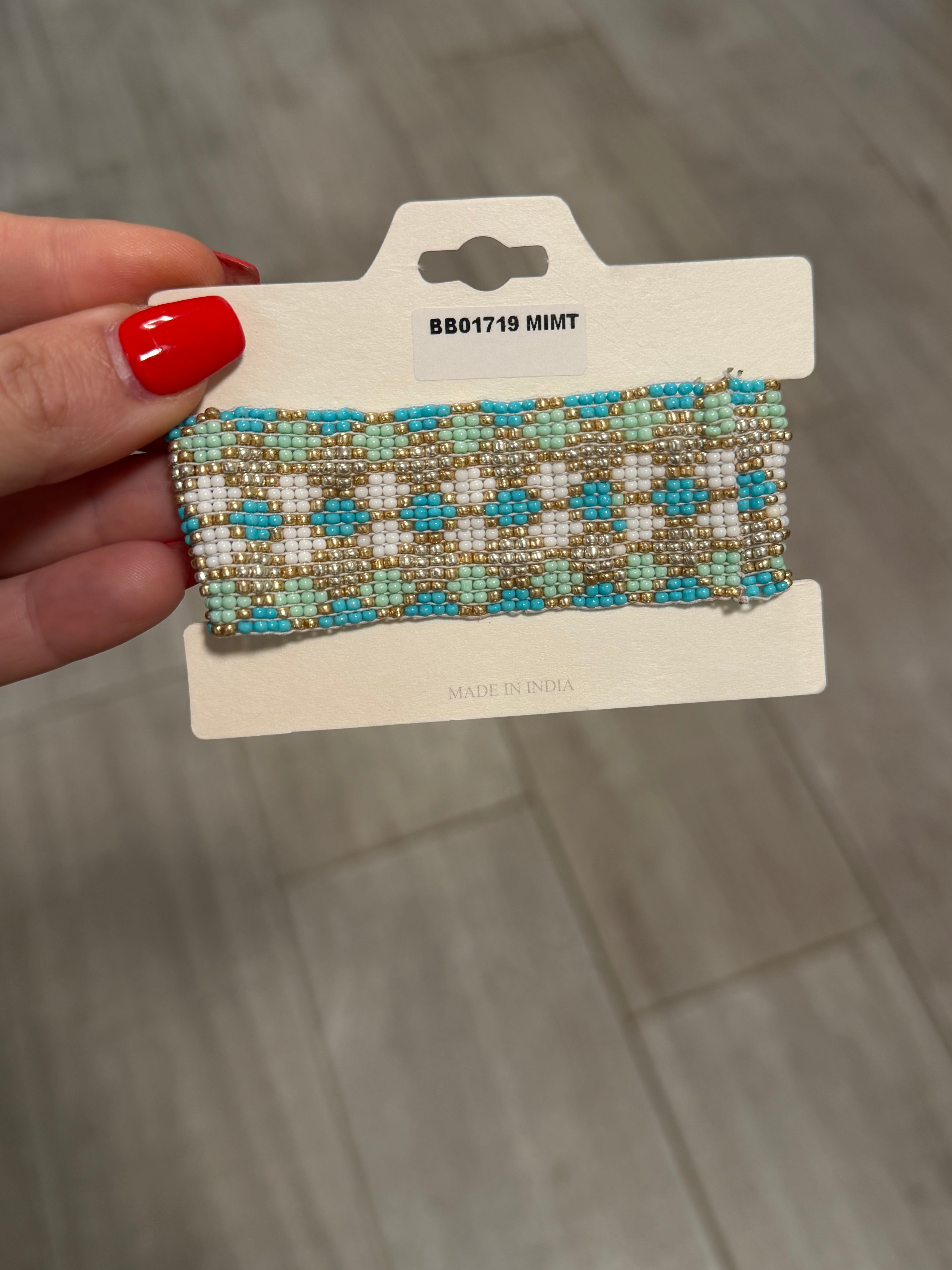 Seed Bead Pattern Stretch Bracelet