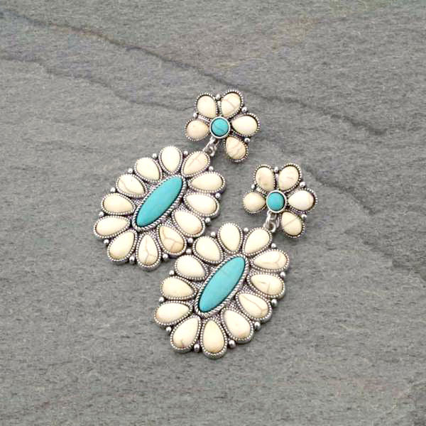 White Buffalo Stone Dangles