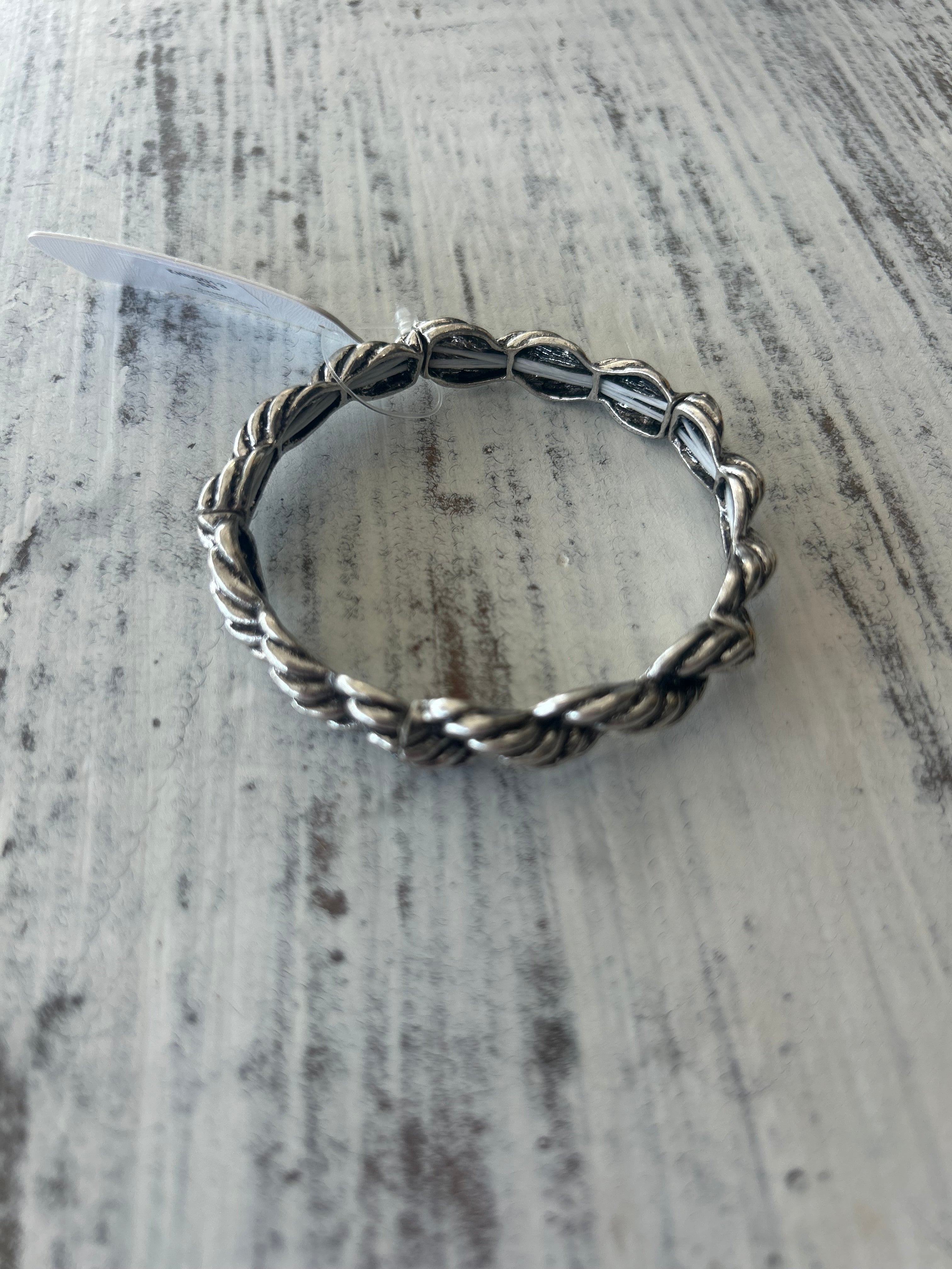 Silver Rope Stretch Bracelet