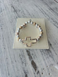 Two-Tone Cross Beaded Bracelet