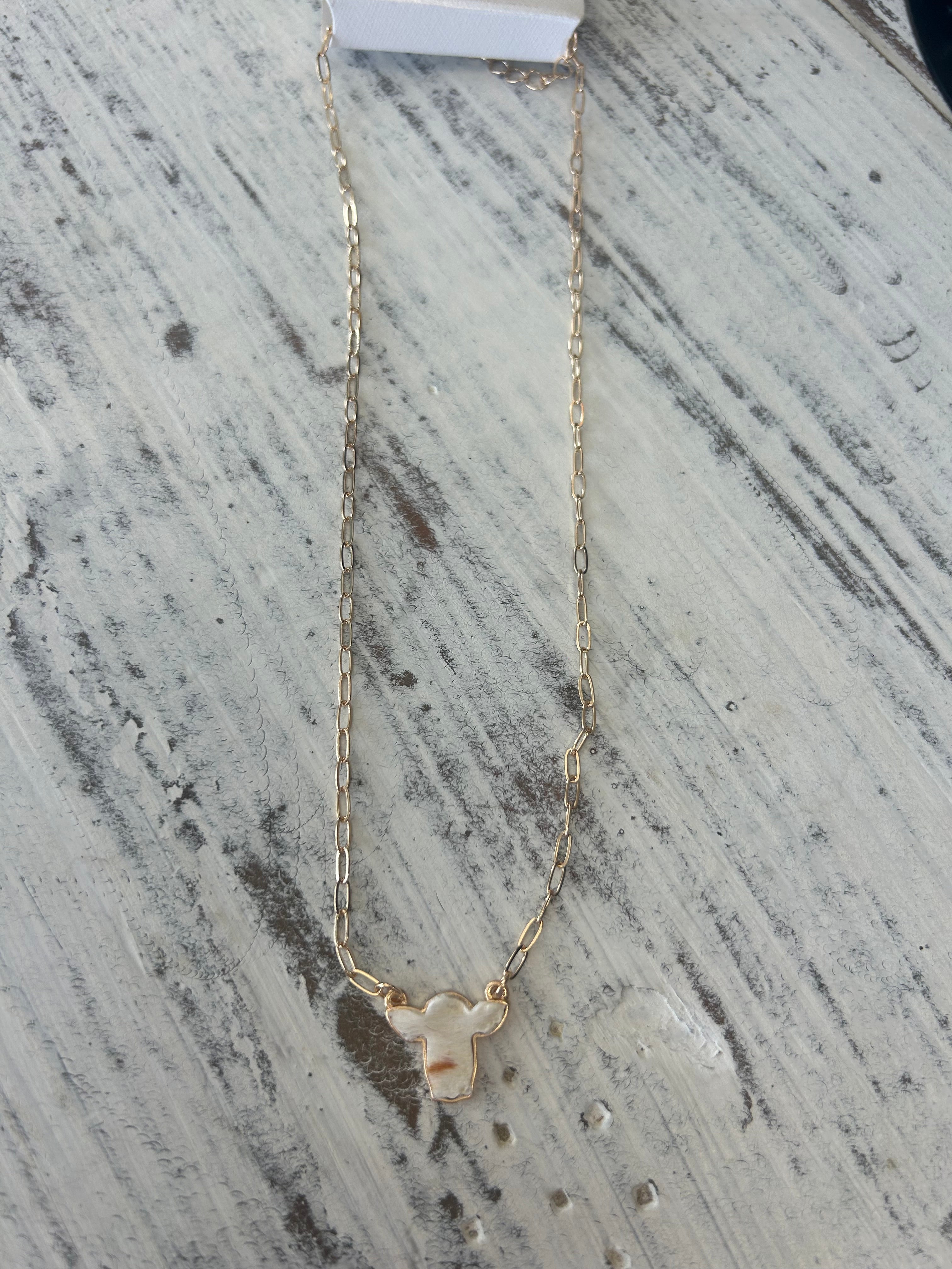 Prairie Pearl Longhorn Necklace