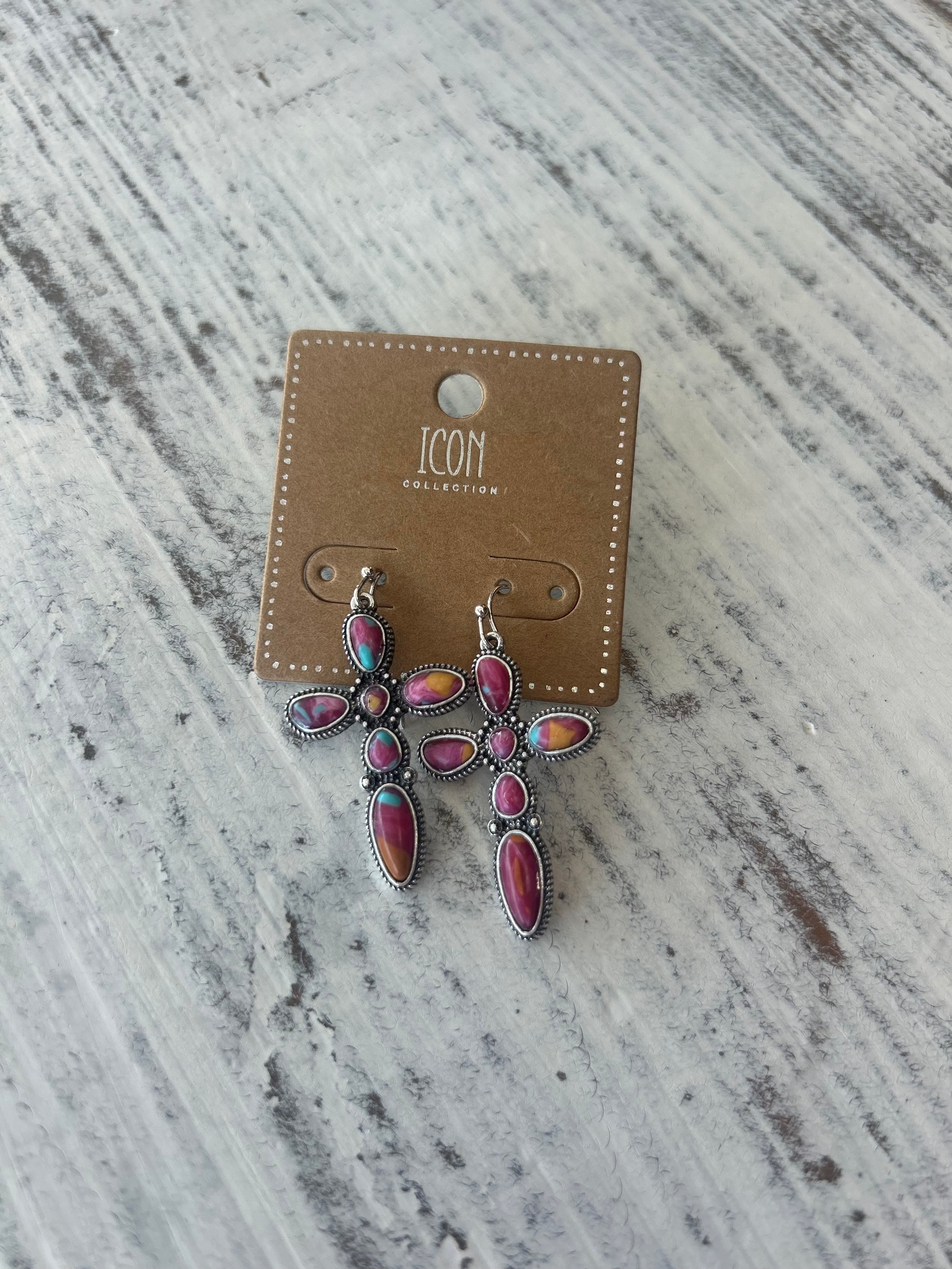 Desert Bloom Cross Earrings